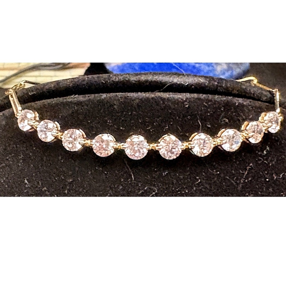Melinda Maria Bracelet Women's Gold Excellent CZ Paperclip Tennis Chain